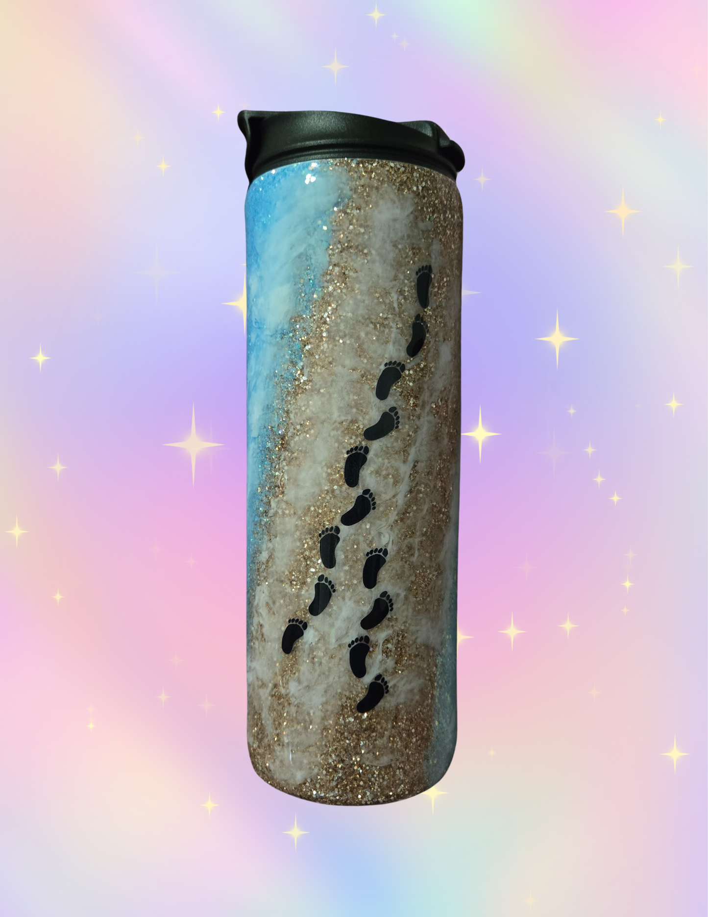 RTS 18oz Dual Flip {Footprints in the Sand w/ Glow}