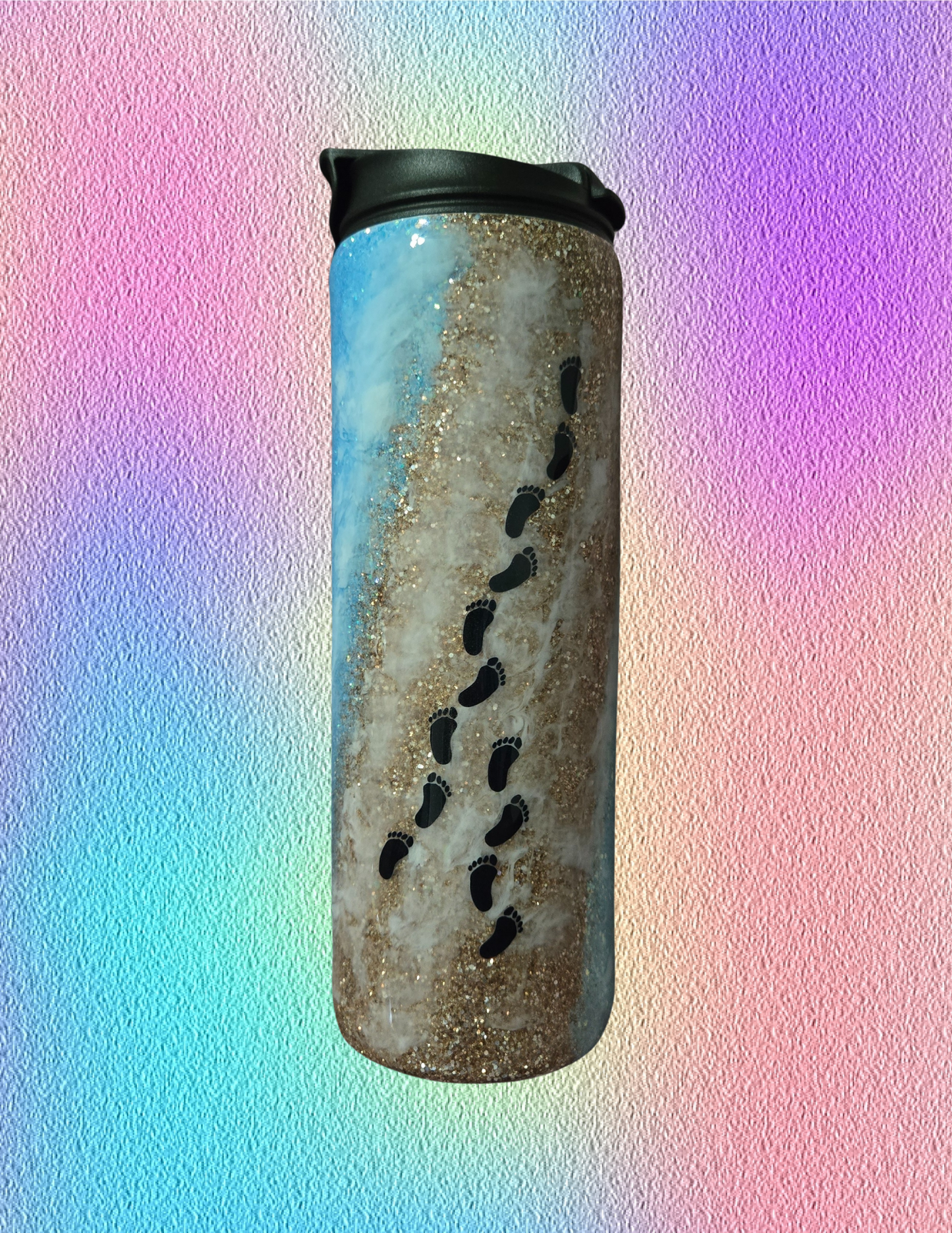 RTS 18oz Dual Flip {Footprints in the Sand w/ Glow}