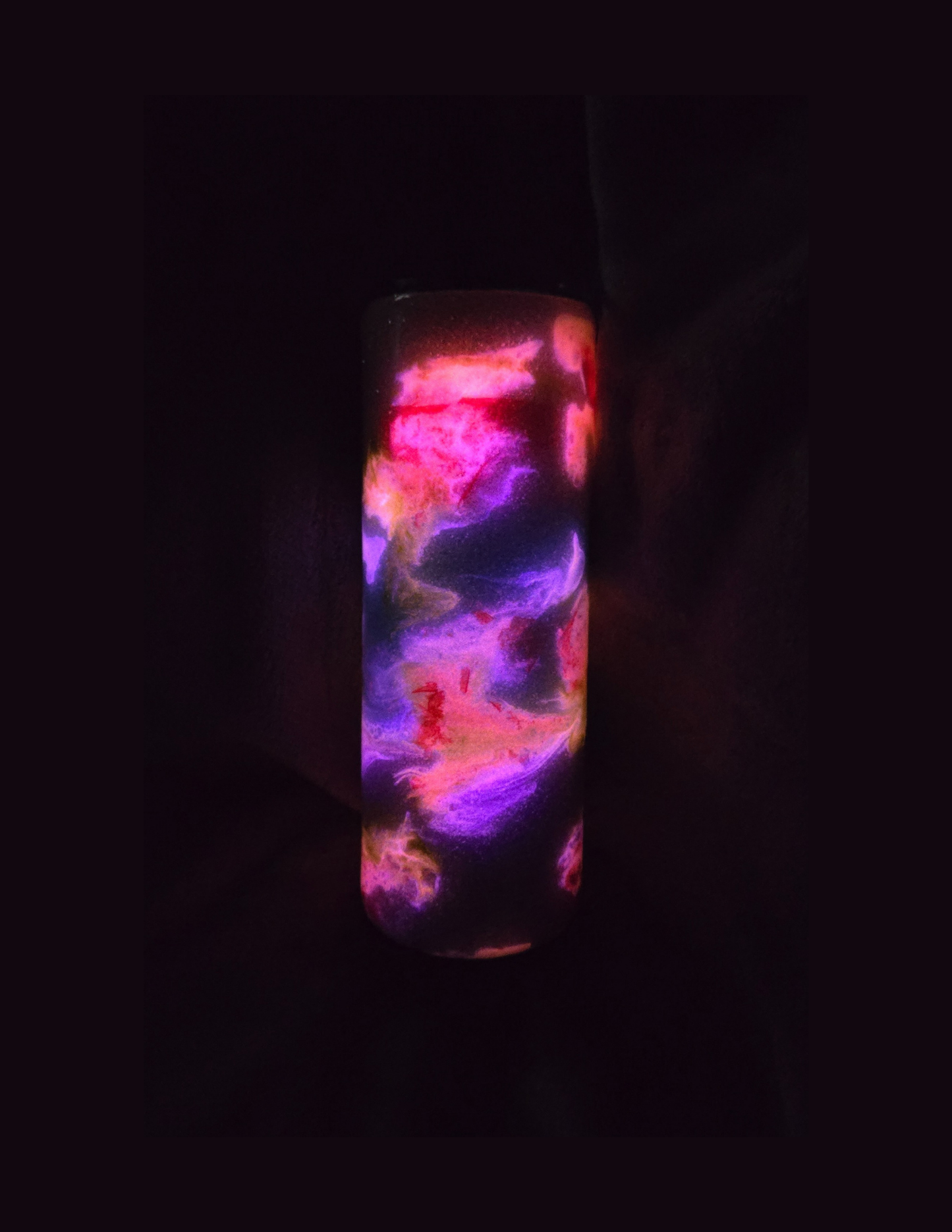 20oz Skinny {Green/Red Ink Swirl w/ Glow}