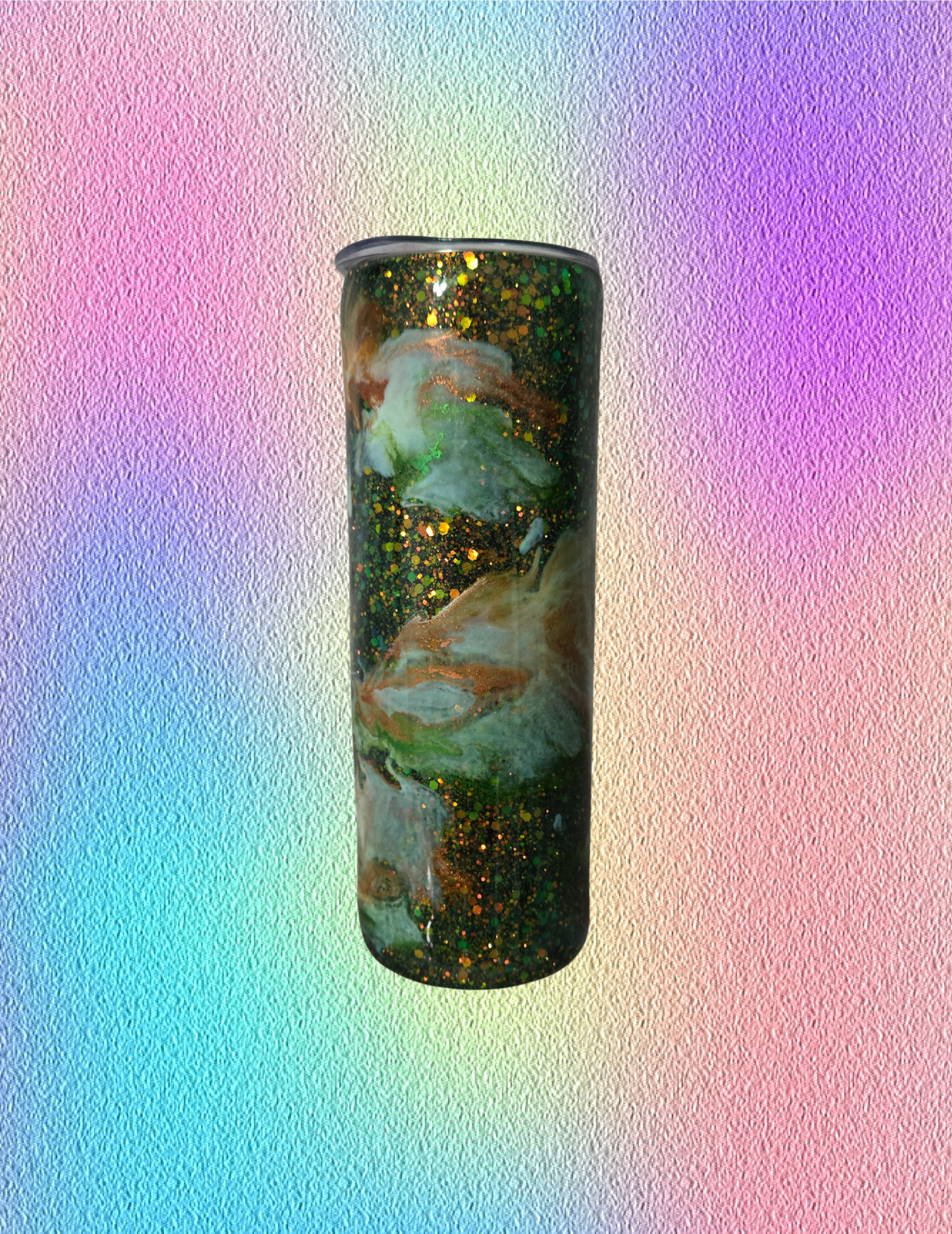 RTS 20oz Skinny {Orange/Green Ink Swirl w/ Glow}