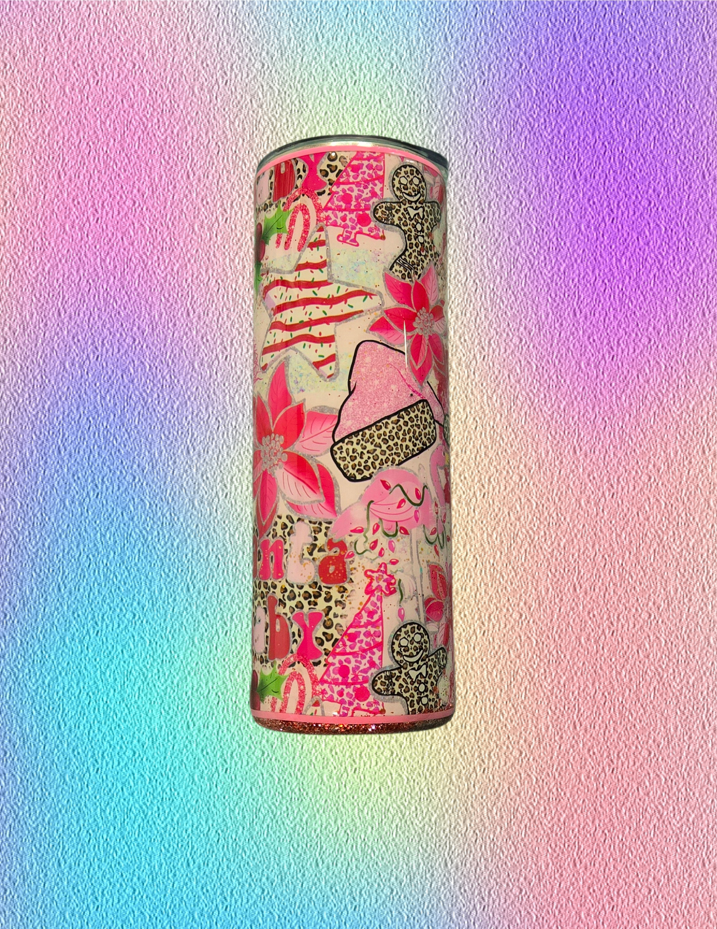 RTS 20oz Skinny {Pink Santa}