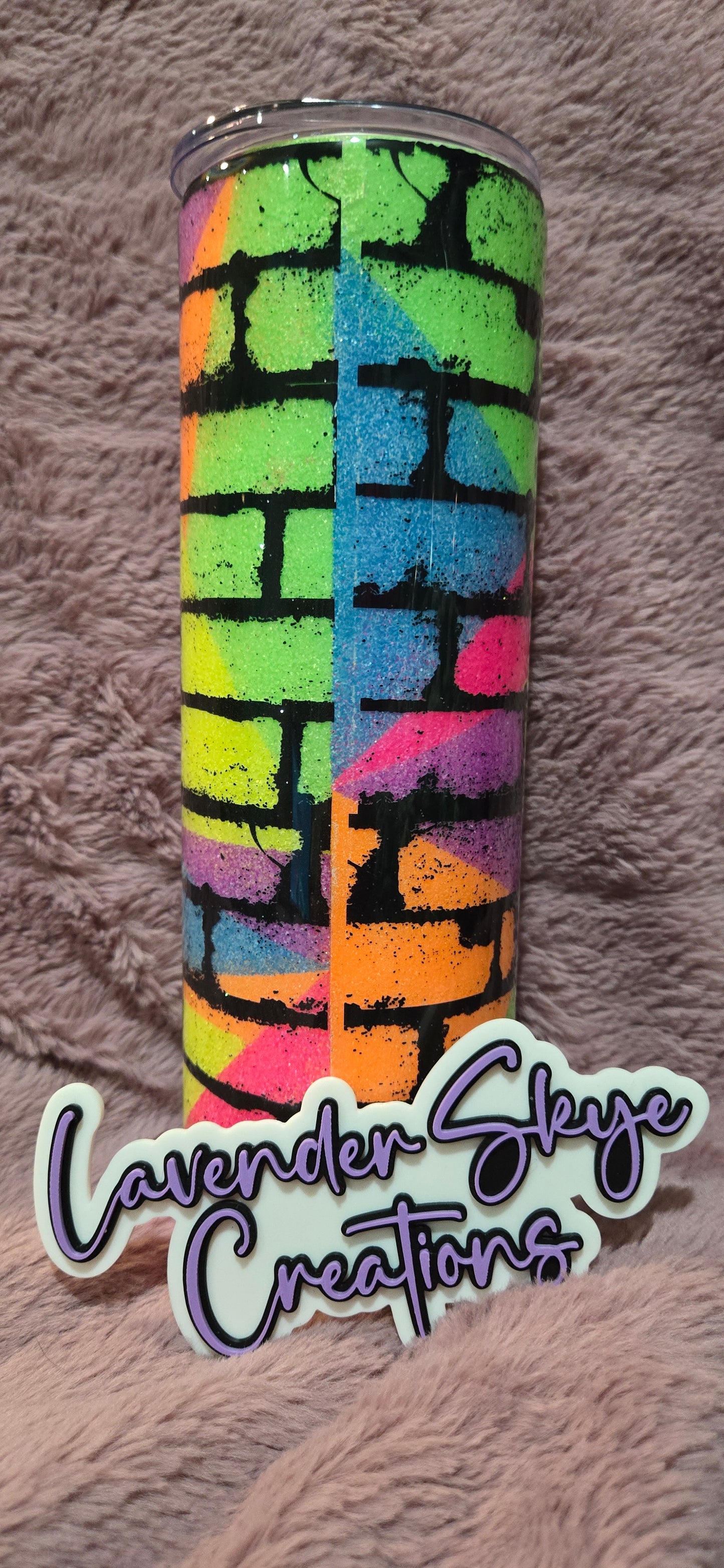 30oz Skinny {80s Neon Bricks}