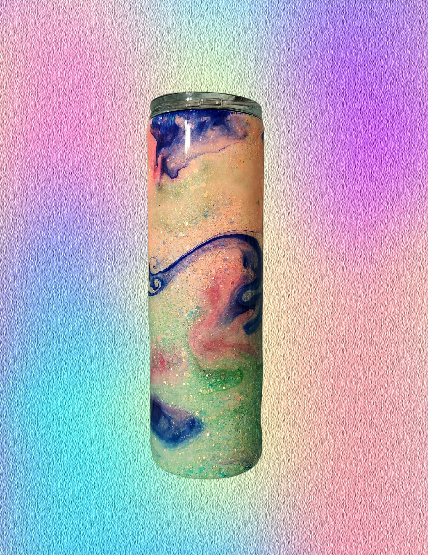 RTS 30oz Duo {Coral/Mint-Ocean Blue Ink Swirl w/ Glow}
