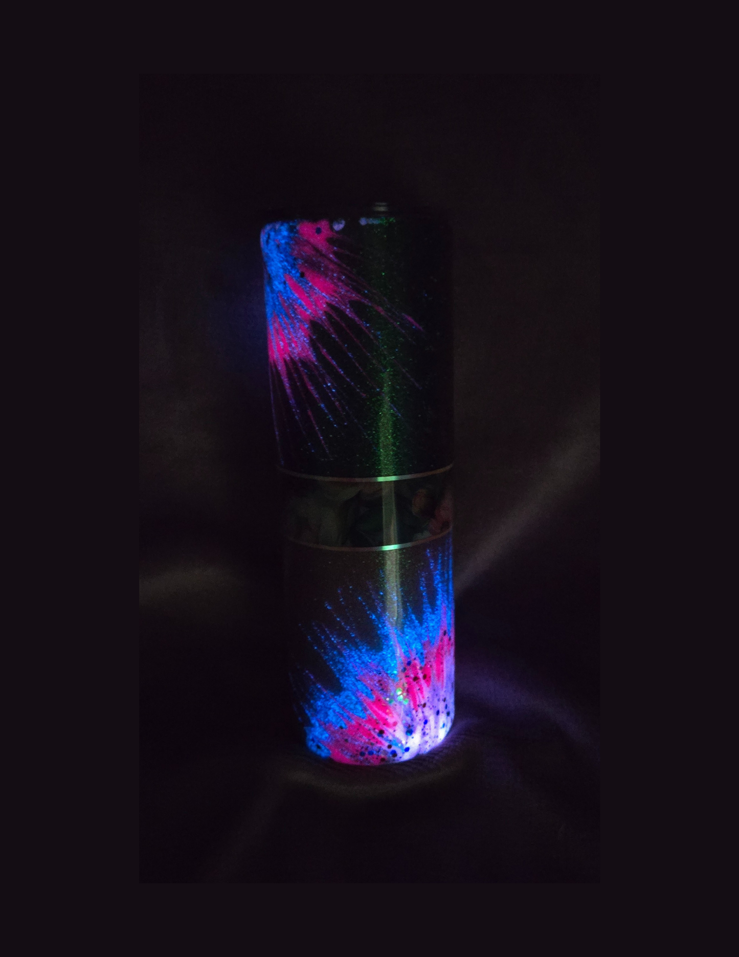 30oz Skinny {Emerald/Fuschia Boujie Burst w/ Glow}