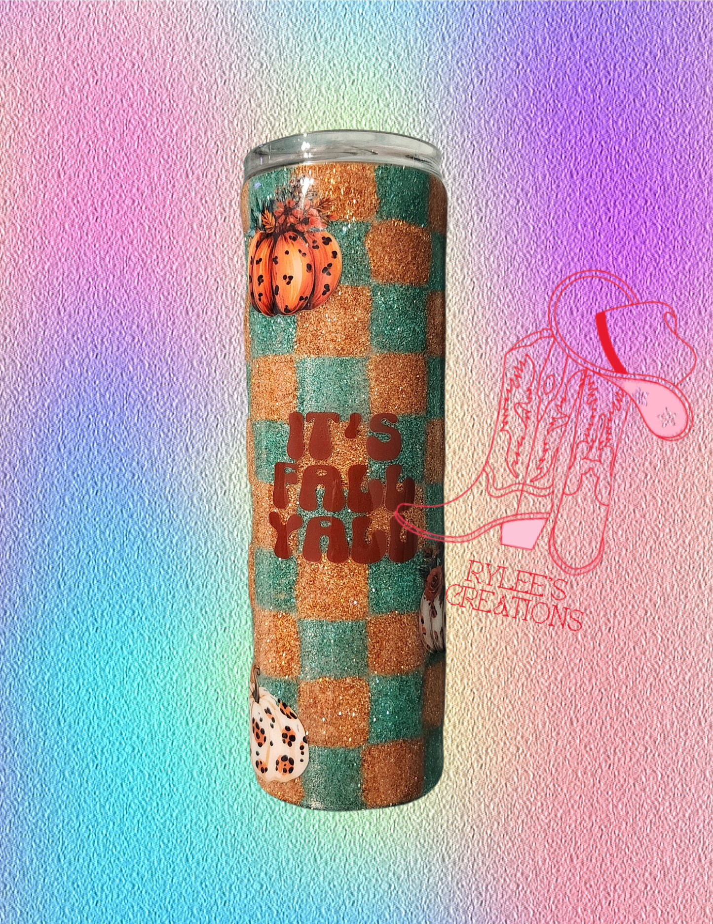 RTS 30oz Skinny {It's Fall Ya'll Checkerboard}