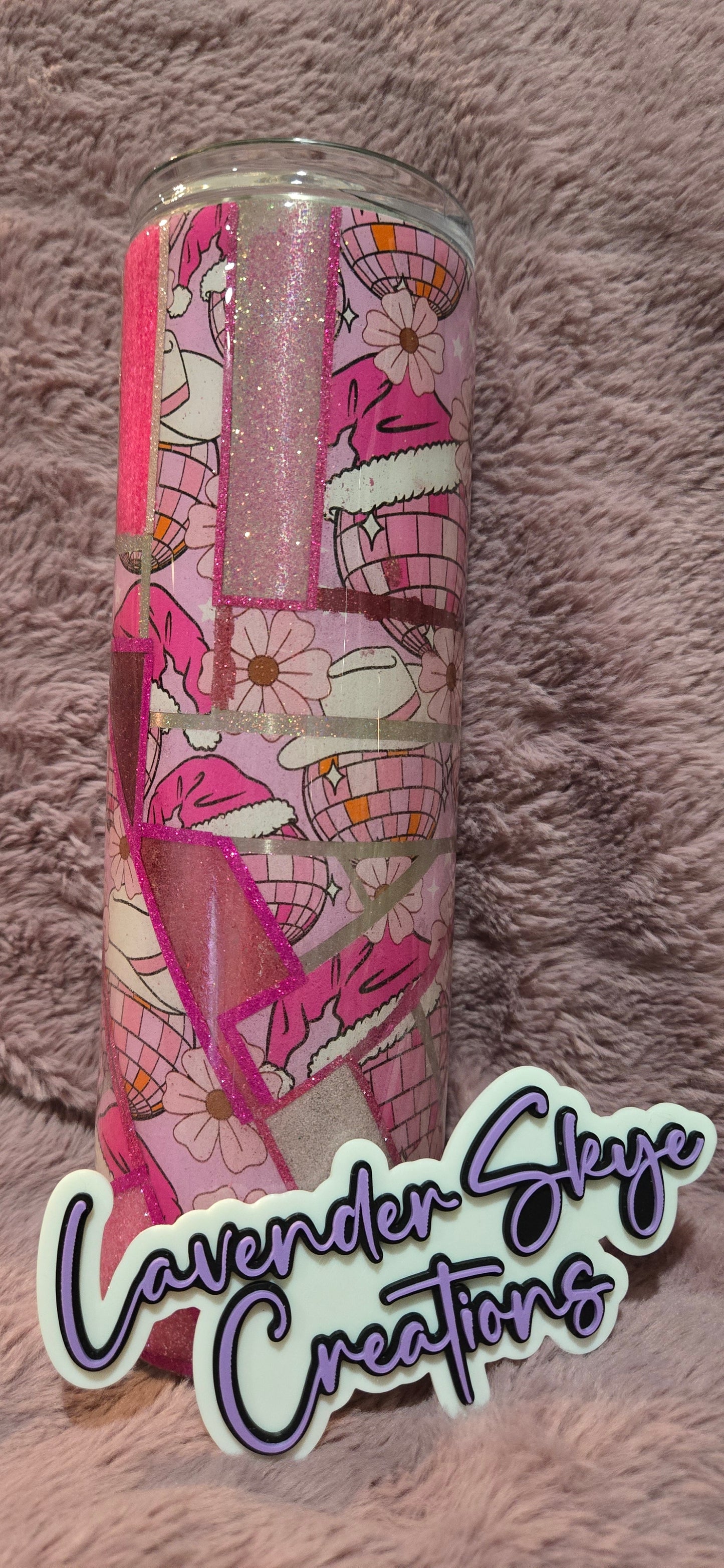 30oz Skinny {Pink Disco Santa}