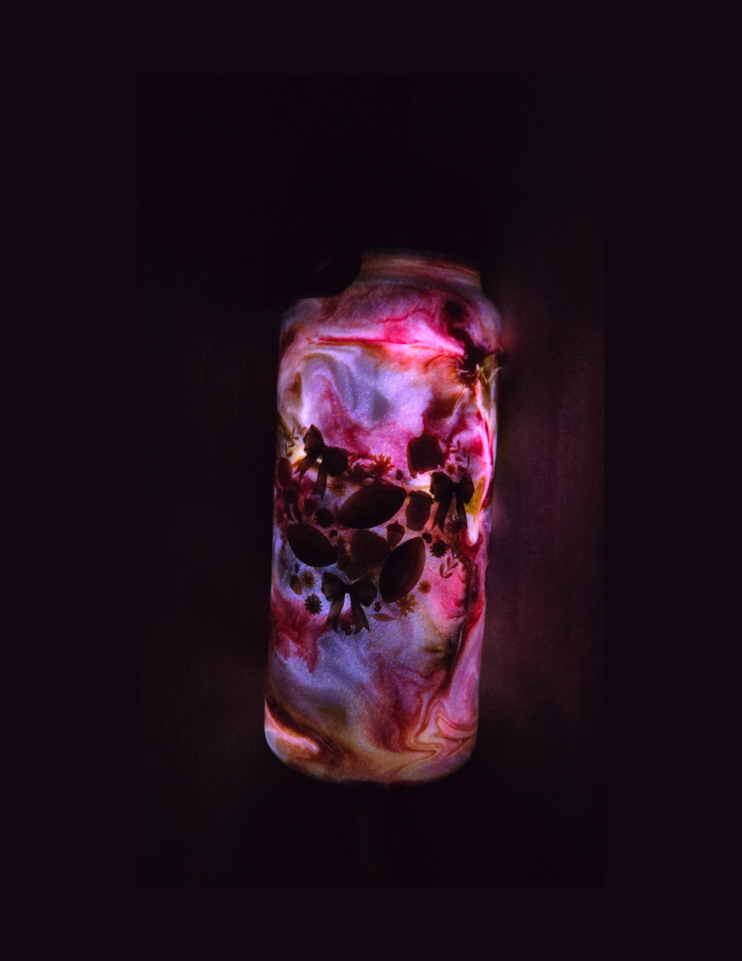 32oz Hydro {Fall Football Ink Swirl w/ Glow}