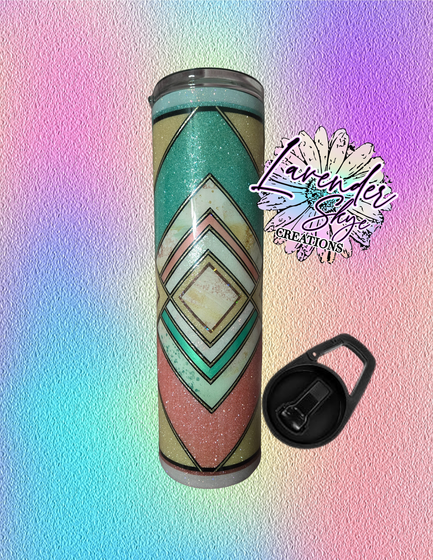 RTS 35oz Duo {Green/Pink Inward Arrows}