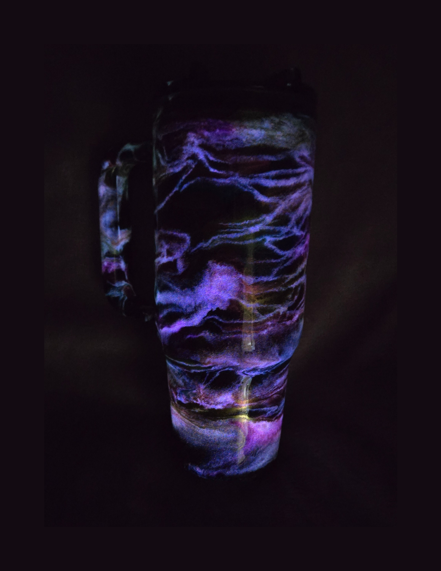 RTS 40oz Big Swig {Neon Chrome Ink Swirl w/ Glow}