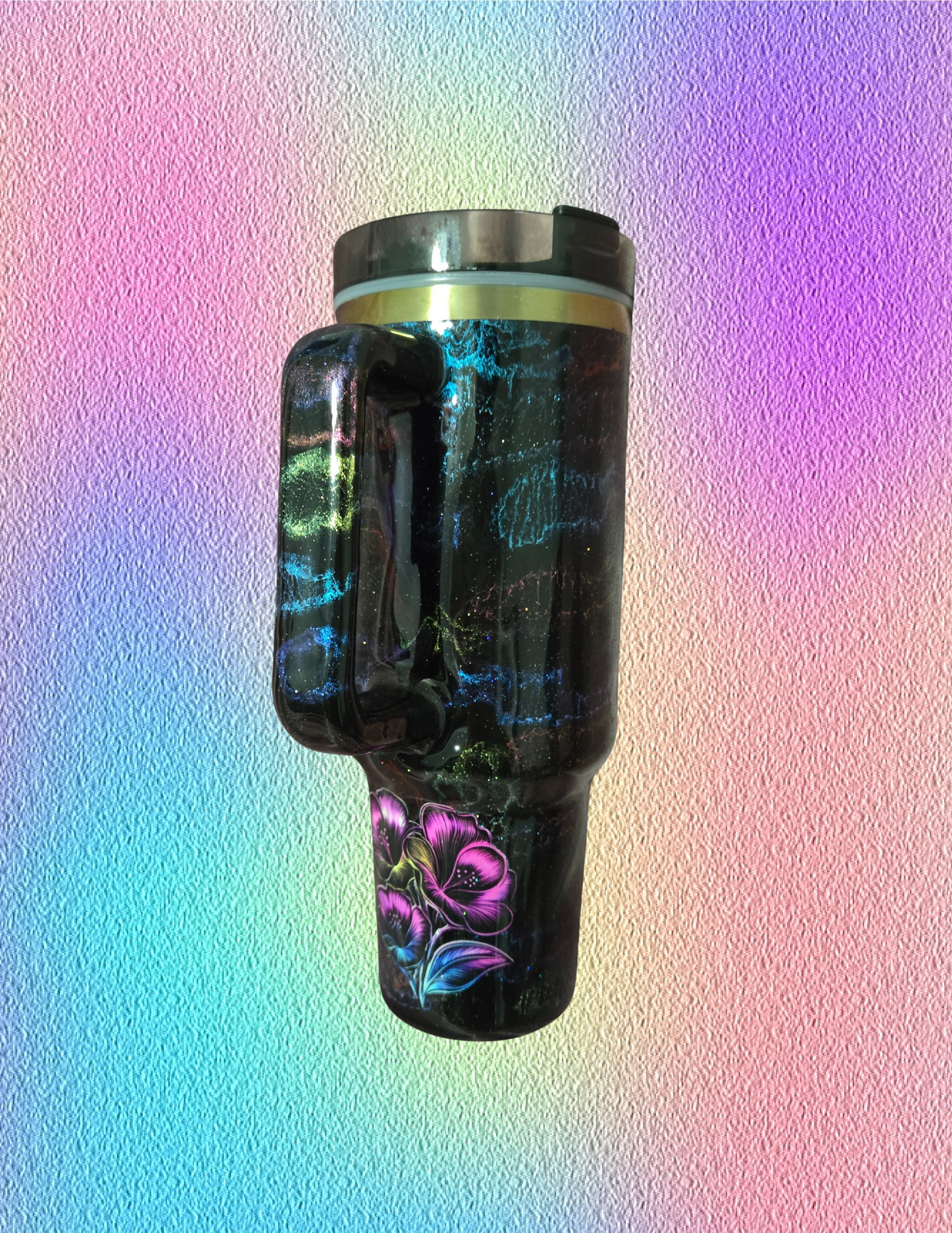 RTS 40oz Traveler {Bright Flower Ink Swirl}