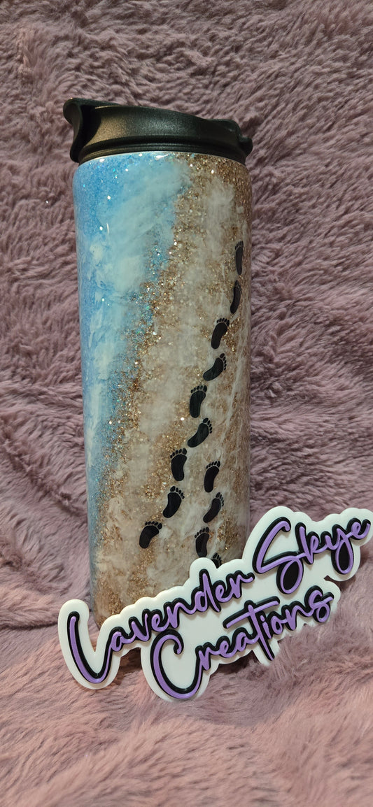 RTS 18oz Dual Flip {Footprints in the Sand w/ Glow}