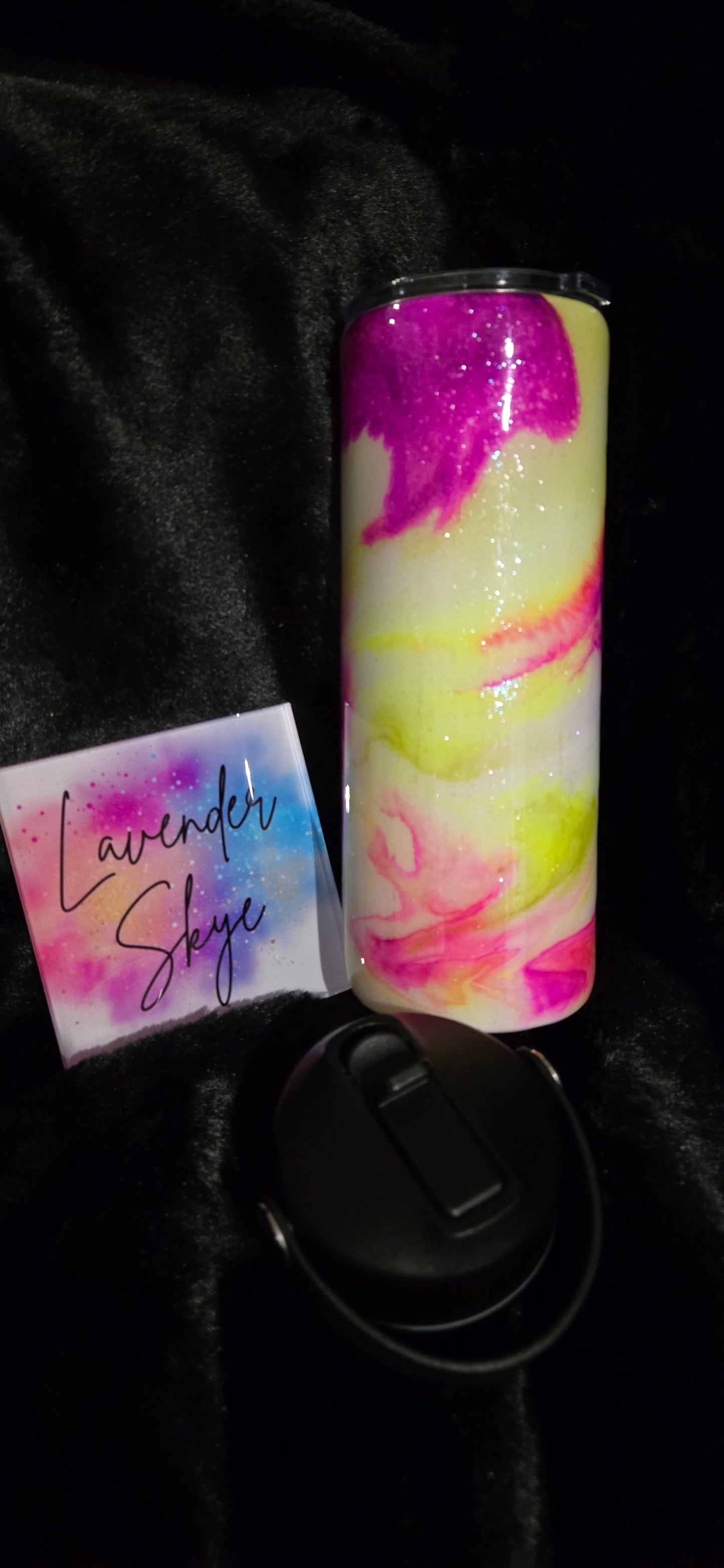 RTS 24oz Hydrofit {Purple/Yellow Ink Swirl w/ Glow}