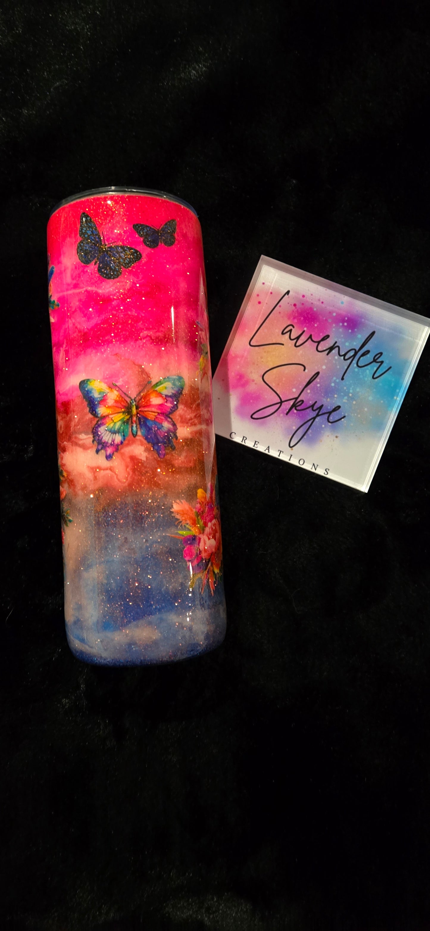 RTS 20oz {Butterfly-Flowers w/ Glow}