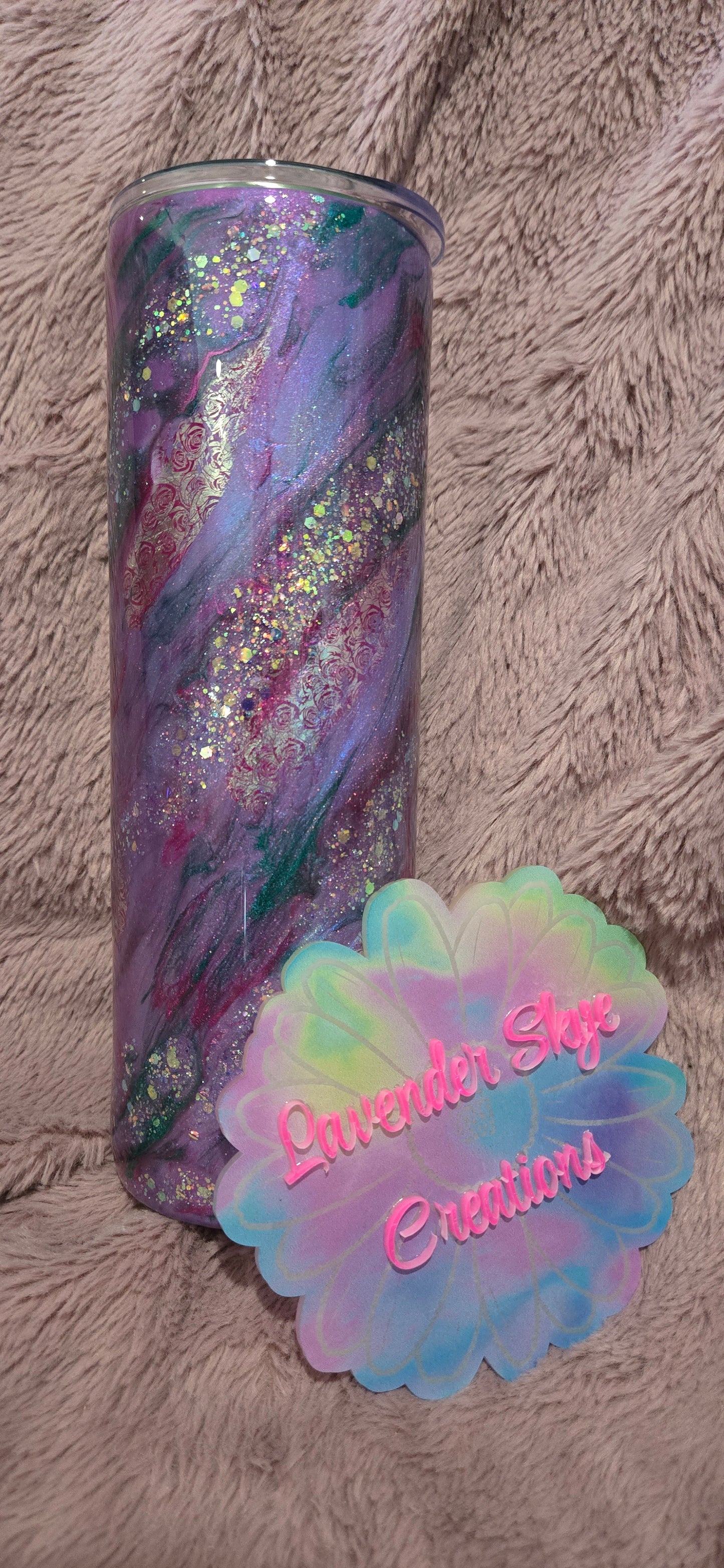 30oz Skinny {Purple Leopard Swipe}