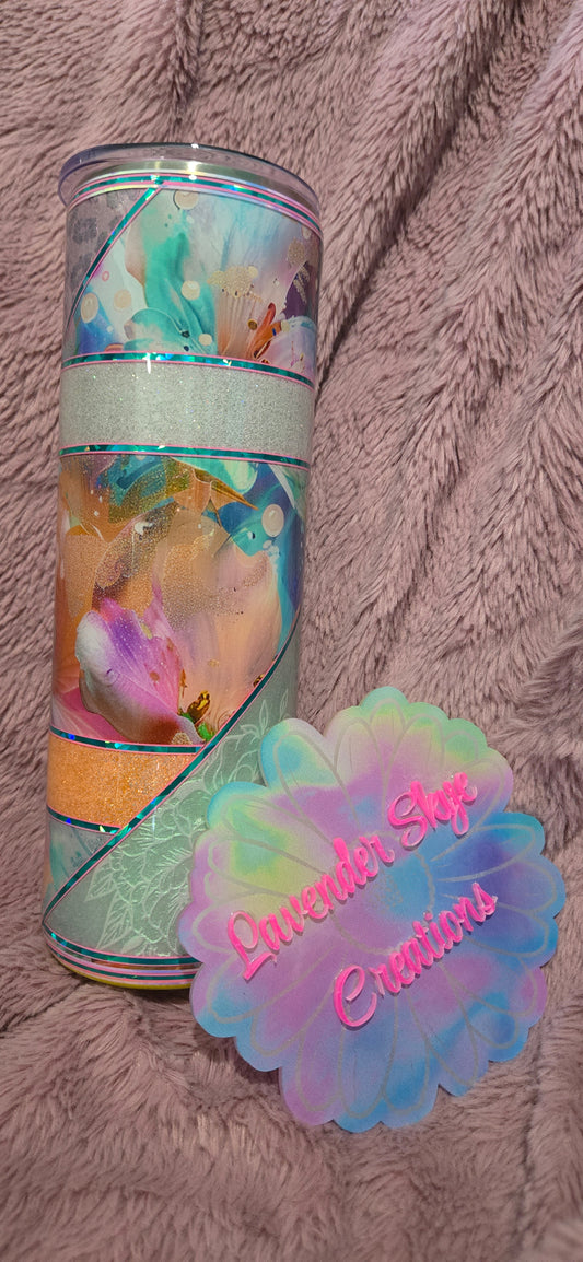 30oz Skinny {Colorful Pastel Mixed-Media}