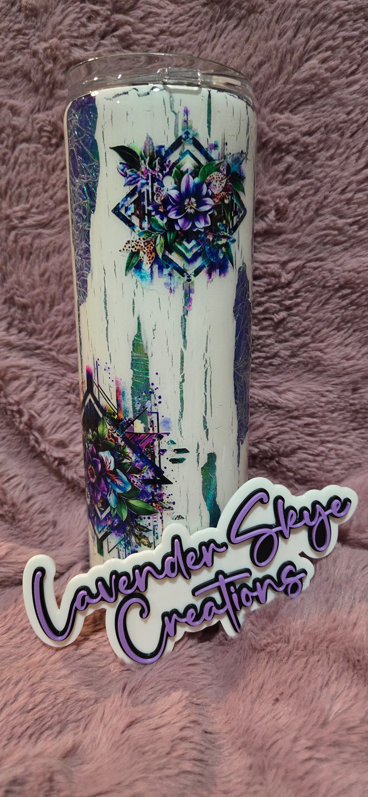 20oz Duo {Crackle Flowers}