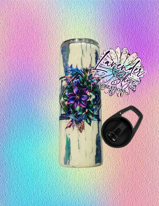 RTS 20oz Duo {Crackle Flowers}