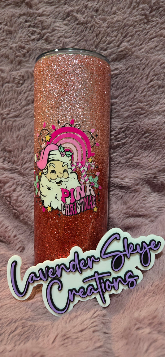 RTS 20oz Skinny {Pink Santa}
