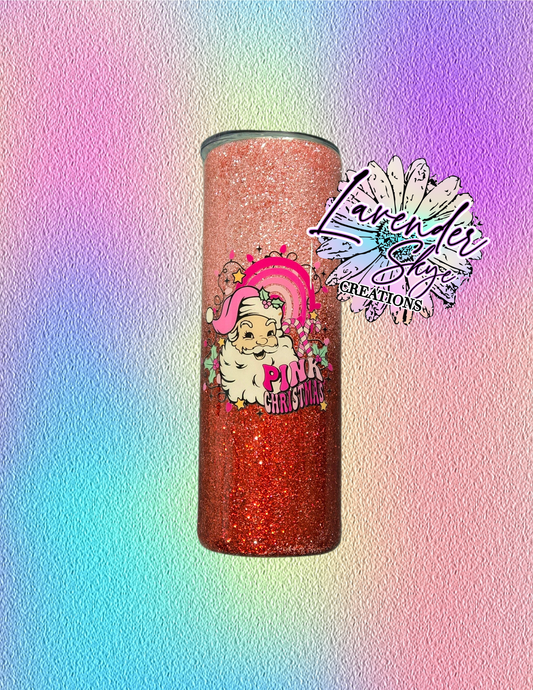 RTS 20oz Skinny {Pink Santa}