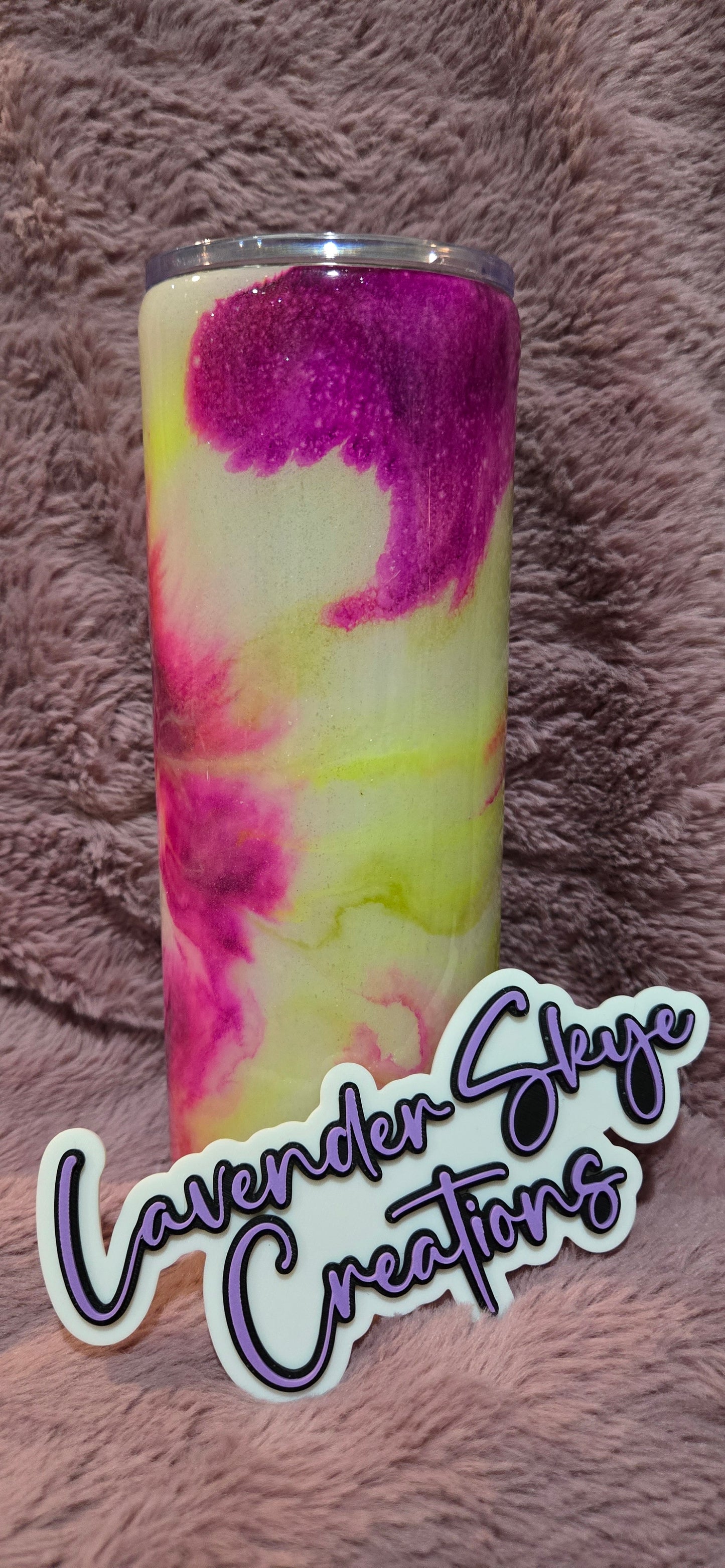 24oz Hydrofit {Purple/Yellow Ink Swirl w/ Glow}