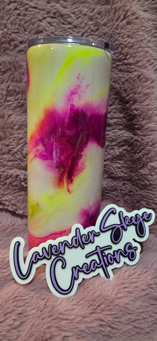 RTS 24oz Hydrofit {Purple/Yellow Ink Swirl w/ Glow}