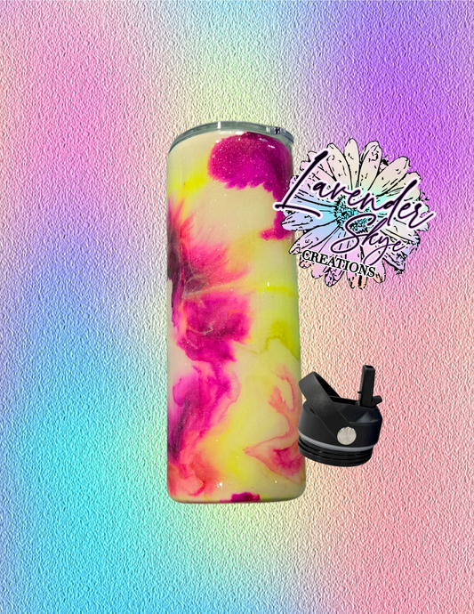 RTS 24oz Hydrofit {Purple/Yellow Ink Swirl w/ Glow}