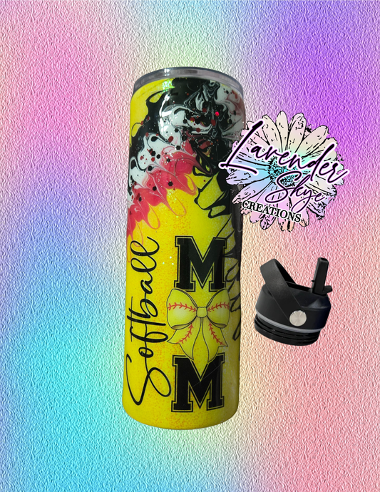 RTS 24oz Hydrofit {Softball Mom JenX w/ Glow}