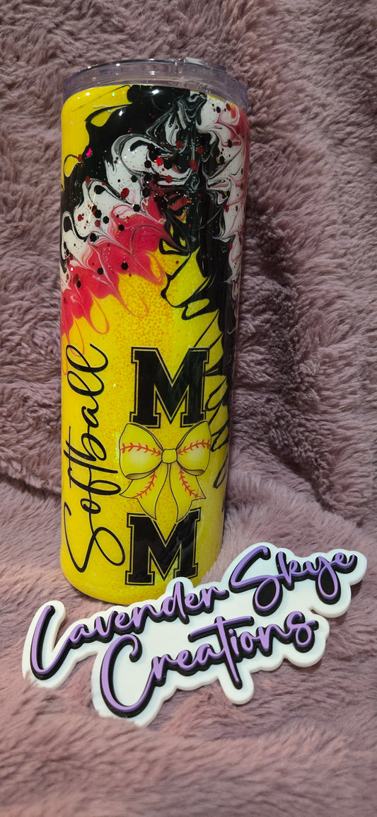 RTS 24oz Hydrofit {Softball Mom JenX w/ Glow}