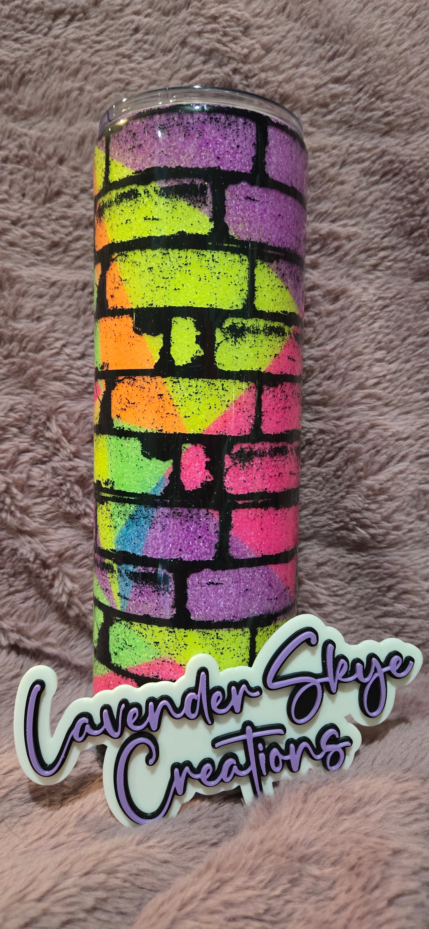 30oz Skinny {80s Neon Bricks}