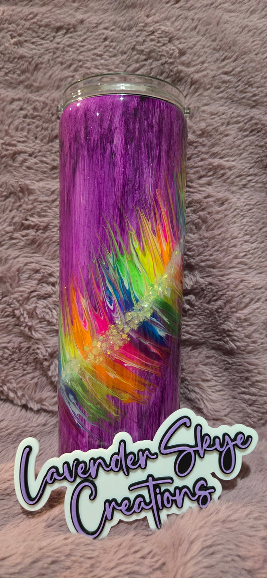 RTS 30oz Duo {Neon Feather Woodgrain}