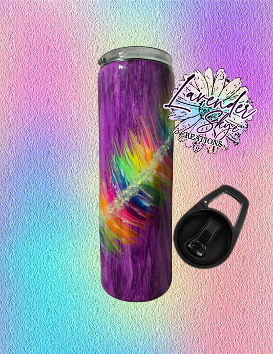 RTS 30oz Duo {Neon Feather Woodgrain}