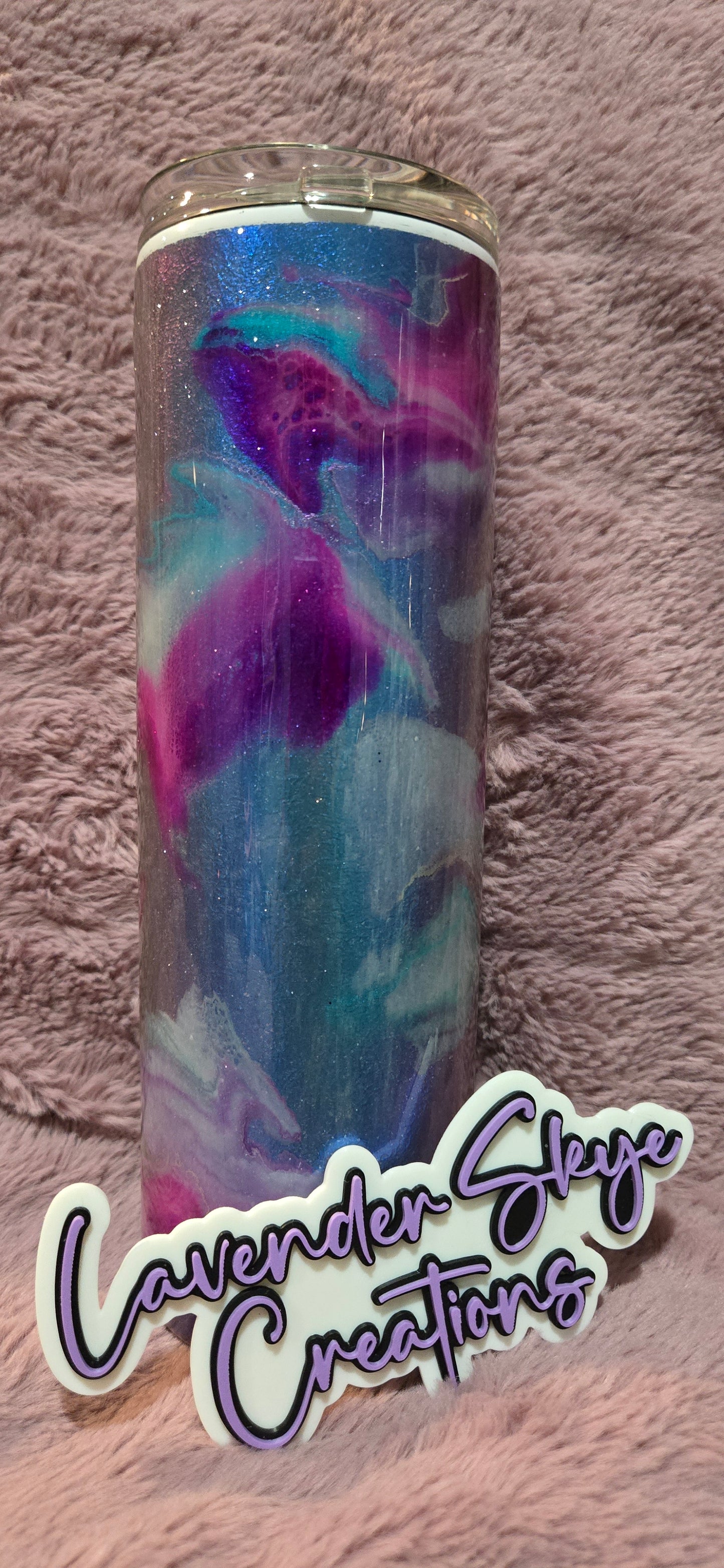 30oz Duo {Purple/Blue Ink Swirl w/ Glow}