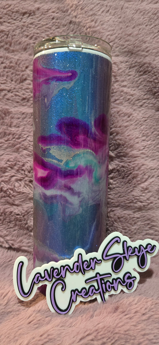 RTS 30oz Duo {Purple/Blue Ink Swirl w/ Glow}