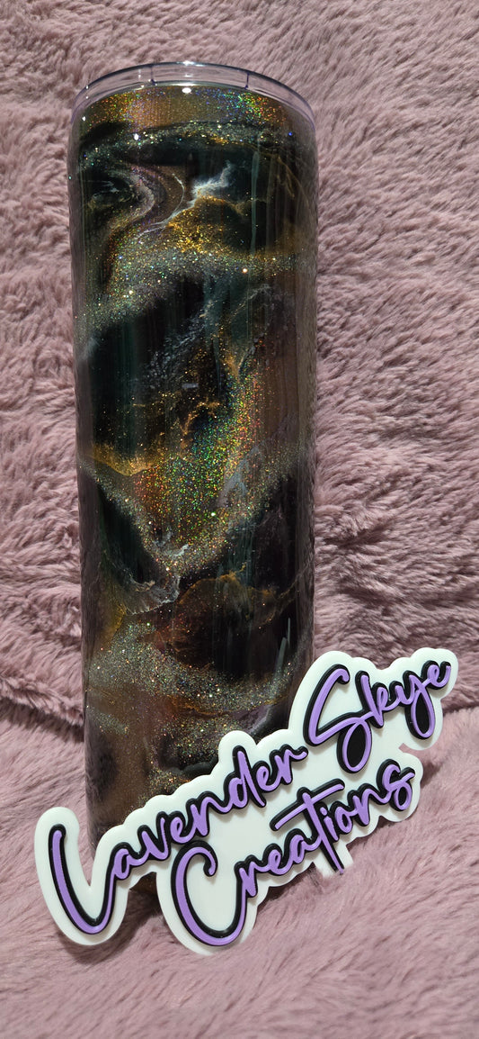 RTS 30oz Skinny {Andarna Burnished Ink Swirl w/ Glow}