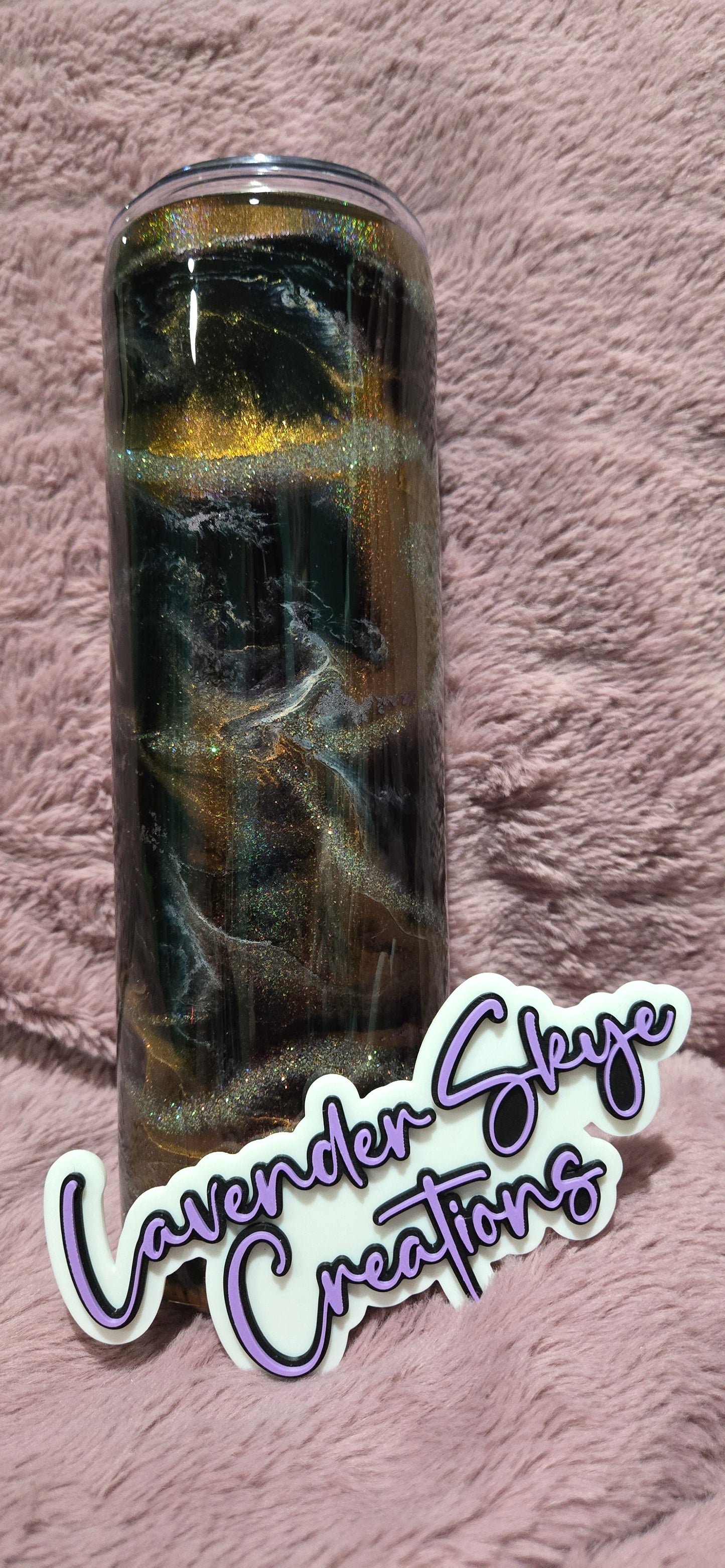 RTS 30oz Skinny {Andarna Burnished Ink Swirl w/ Glow}