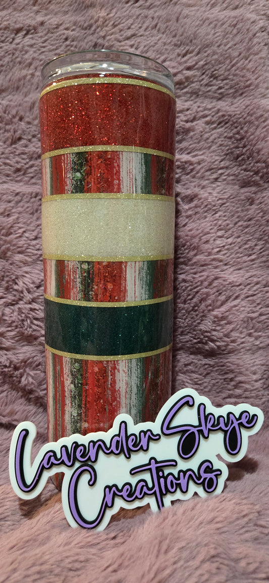 RTS 30oz Skinny {Christmas Brush Strokes}