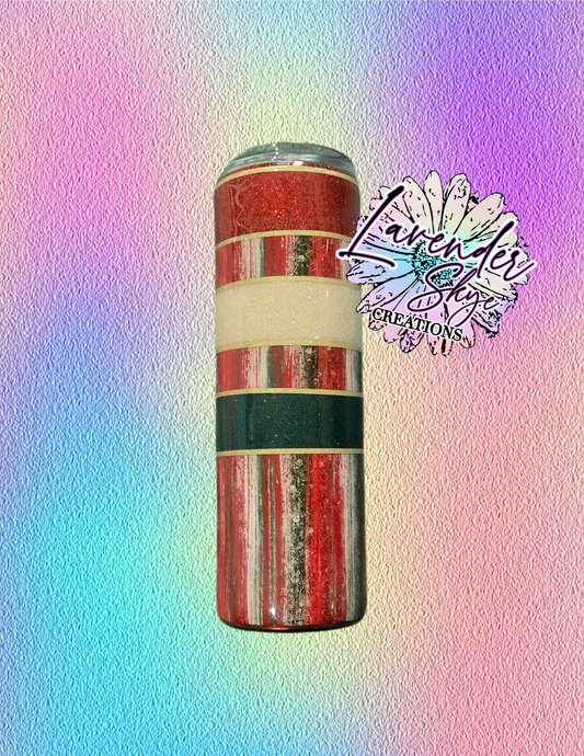 RTS 30oz Skinny {Christmas Brush Strokes}
