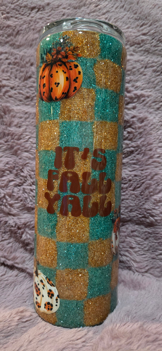RTS 30oz Skinny {It's Fall Ya'll Checkerboard}