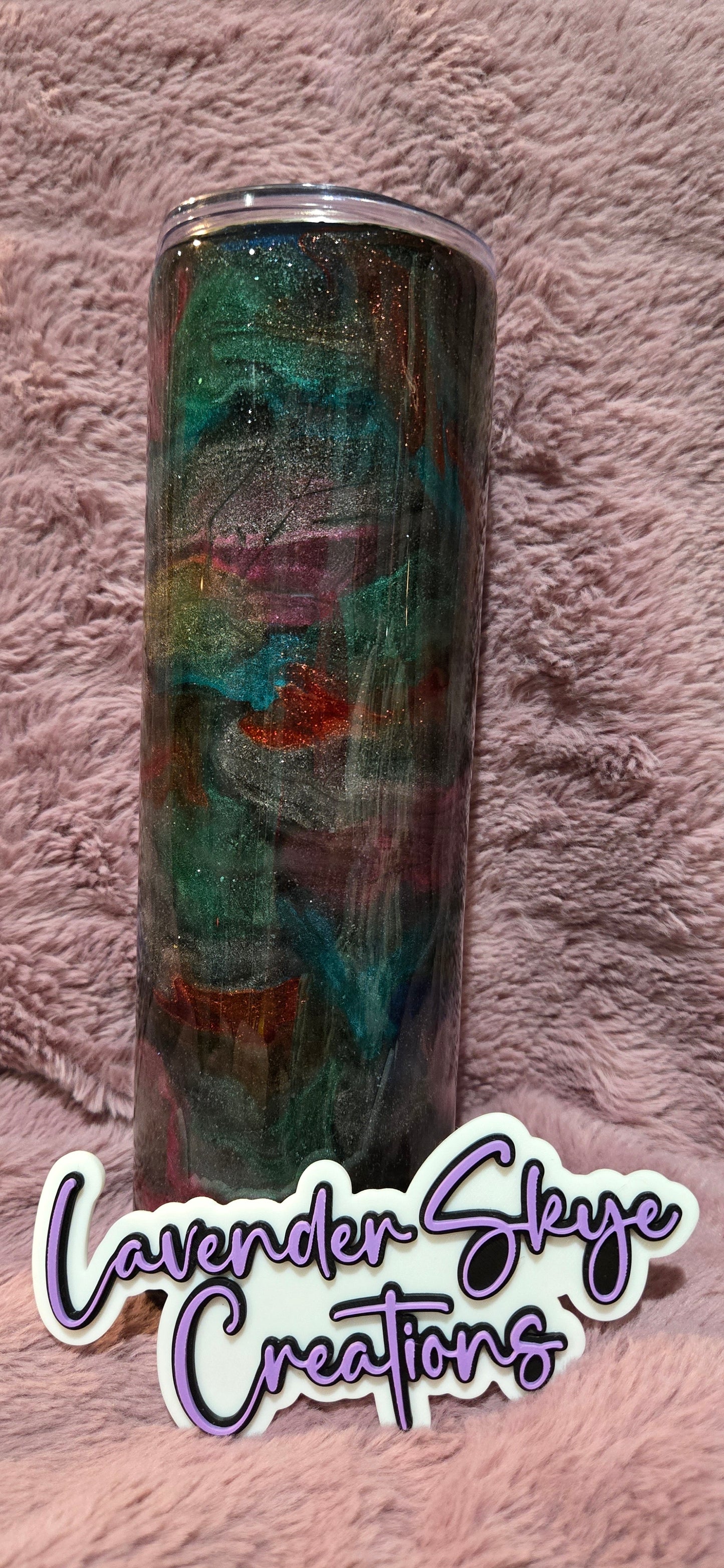 30oz Skinny {KGD Chrome Ink Swirl w/ Glow}