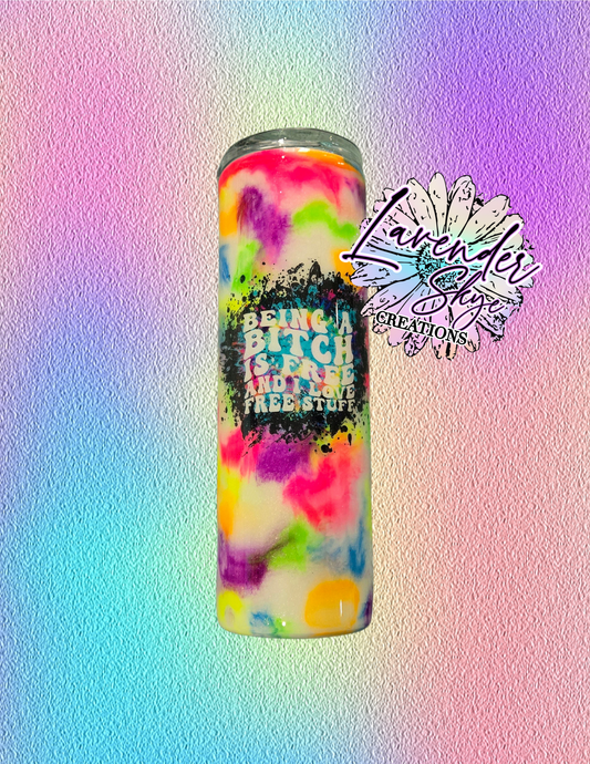 RTS 30oz Skinny {Neon Ink Swirl w/ Glow}