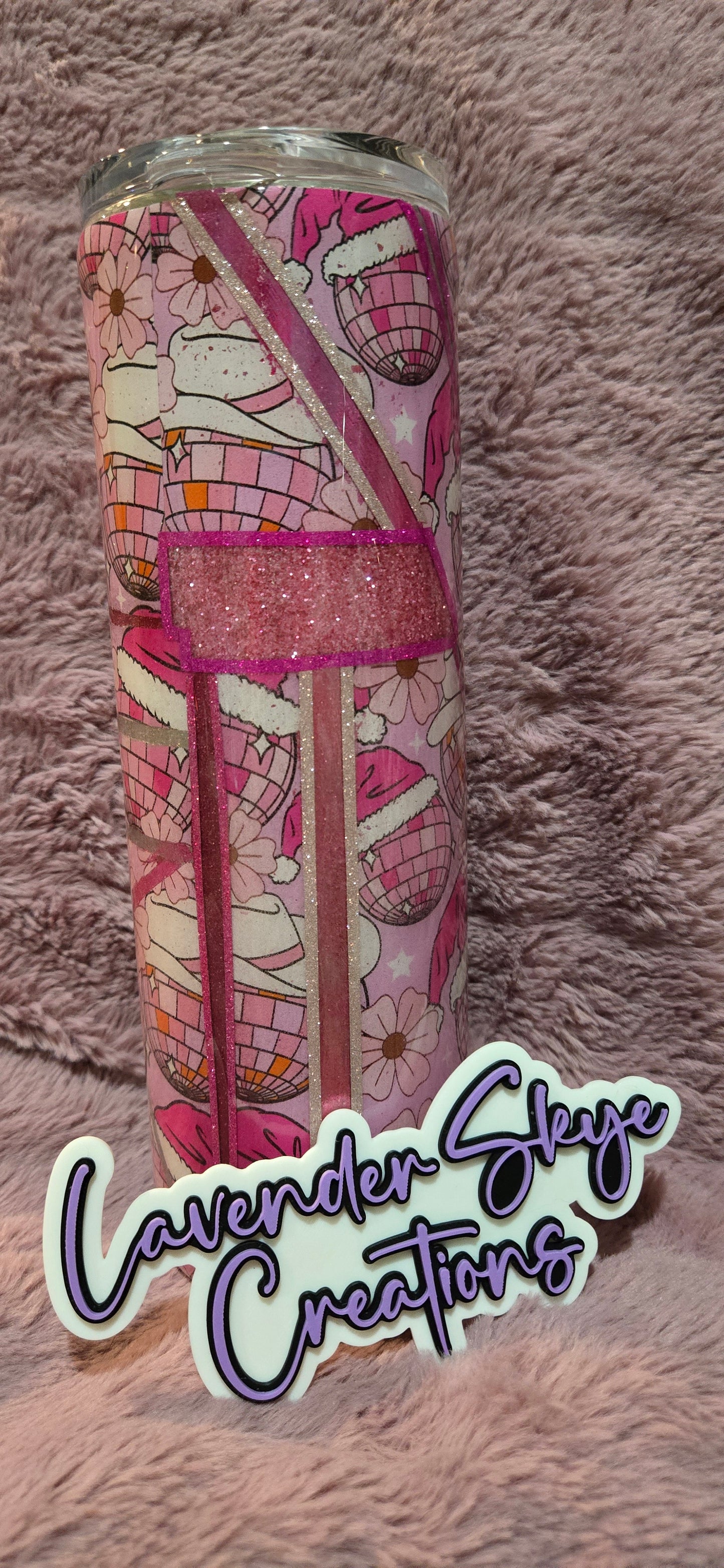 30oz Skinny {Pink Disco Santa}