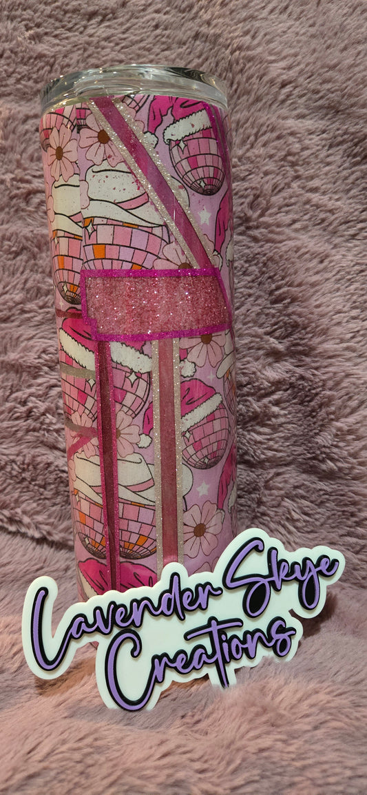 RTS 30oz Skinny {Pink Disco Santa}