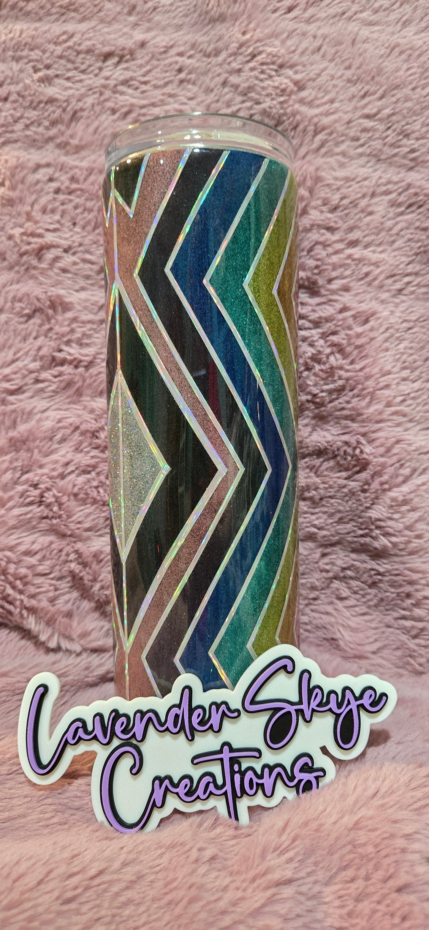 30oz Skinny {Rainbow Diamonds}
