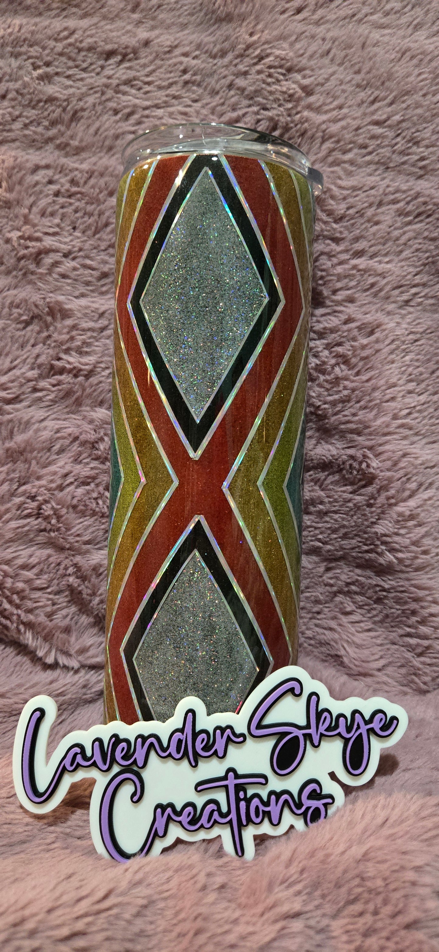 30oz Skinny {Rainbow Diamonds}