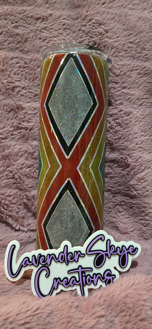 RTS 30oz Skinny {Rainbow Diamonds}