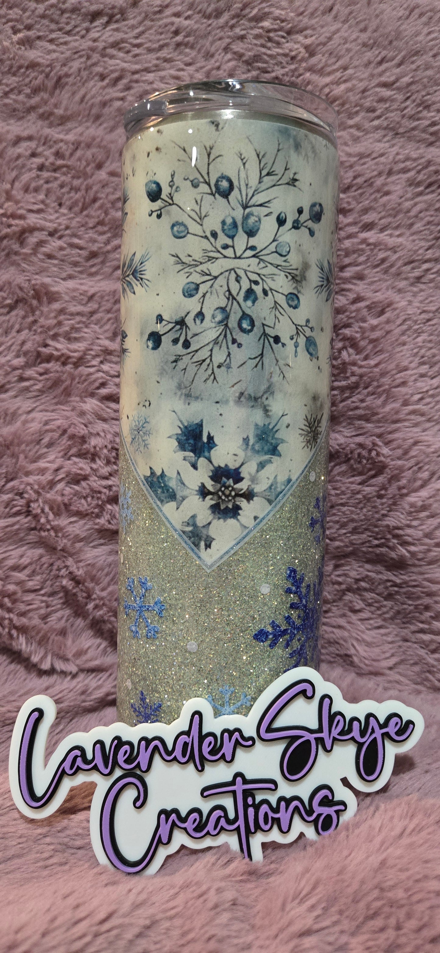 RTS 30oz Skinny {Winter Snowflakes}
