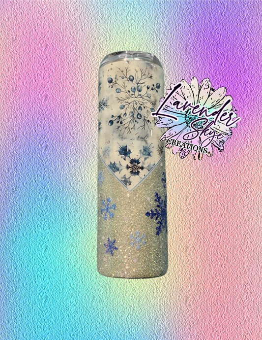 RTS 30oz Skinny {Winter Snowflakes}