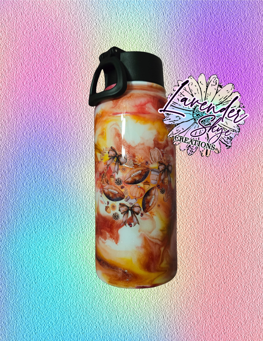 RTS 32oz Hydro {Fall Football Ink Swirl w/ Glow}