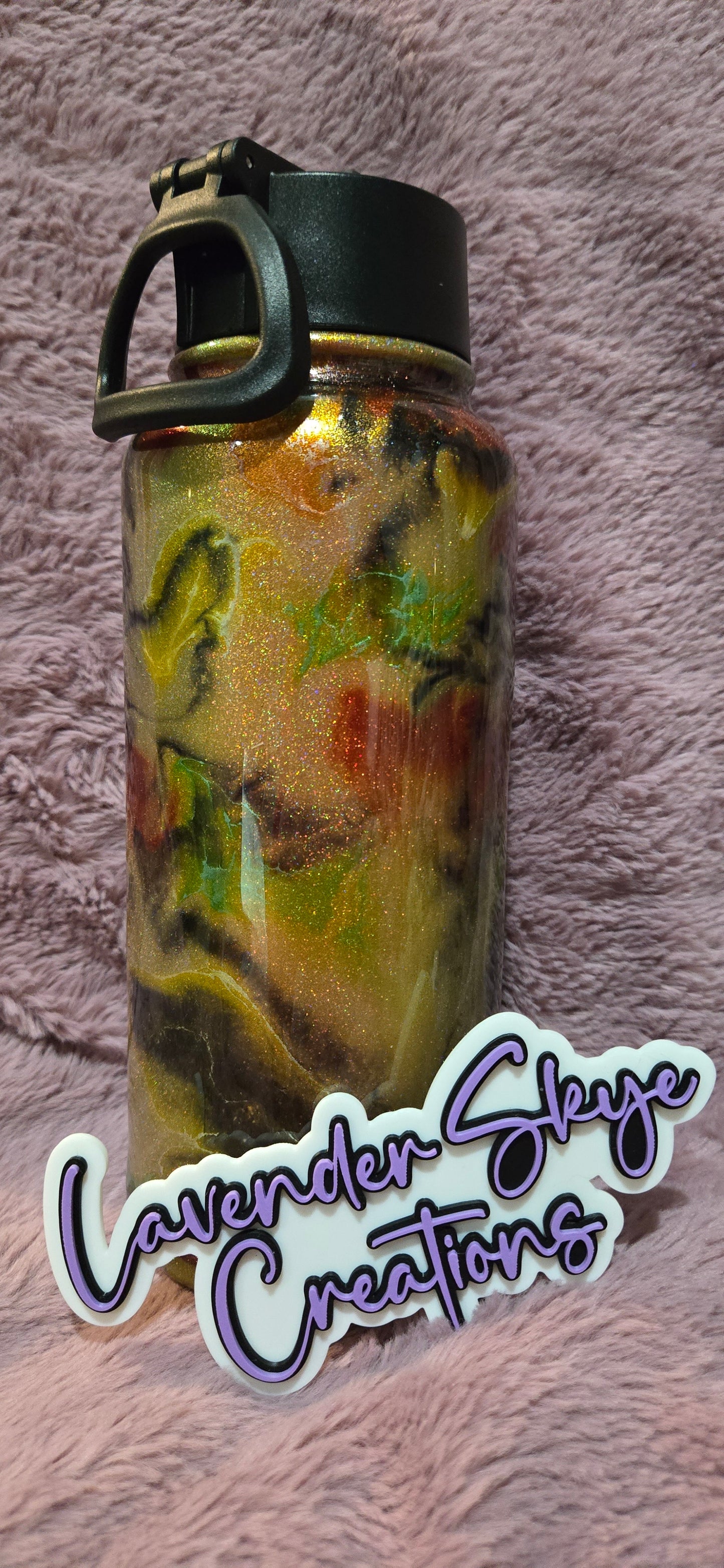 32oz Hydro {Red/Yellow/Green Ink Swirl}