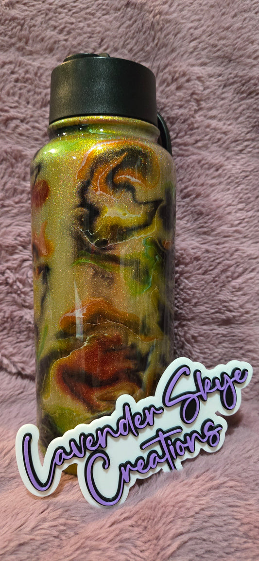 RTS 32oz Hydro {Red/Yellow/Green Ink Swirl}